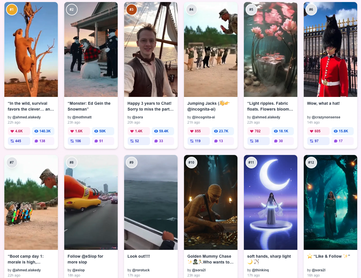 Discover Trending Sora Content